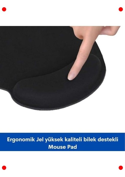 Bilek Destekli Jel Mouse Pad - Ergonomik, Kaymaz Taban fiyatları