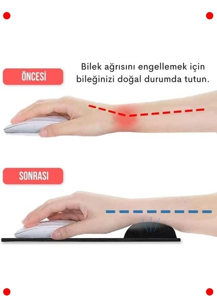Bilek Destekli Jel Mouse Pad - Ergonomik, Kaymaz Taban fırsatları