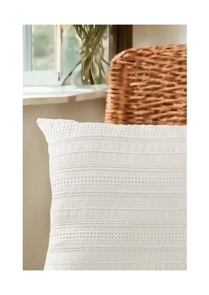 Dokuma TASARIM%100 Pamuklu 45X45CM Kırlent Kılıfı Krem Bej modelleri