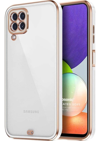 Galaxy M22 Için Kılıf Laser Plated Soft Beyaz [galaxy M22 ile Uyumlu Kılıf - Beyaz]