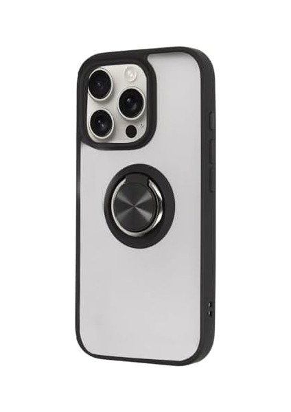 Ggm Aksesuar 16 Pro Max ile Uyumlu Arka Kısmı Mat Şeffaf Yapıya Sahip Manyetik Yüzük Stantlı Kenarları Silikon Tpu Malzemeden Üretilmiş Renkli Tuşlara Sahip Kamera Korumalı Transparan Kılıf (Siyah) fiyatları