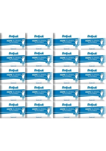 Hdpe Iş Temizlik Tek Kullanımlık Şeffaf Eldiven/büyük Boy / 100 Adetlik 20 Paket - Koli