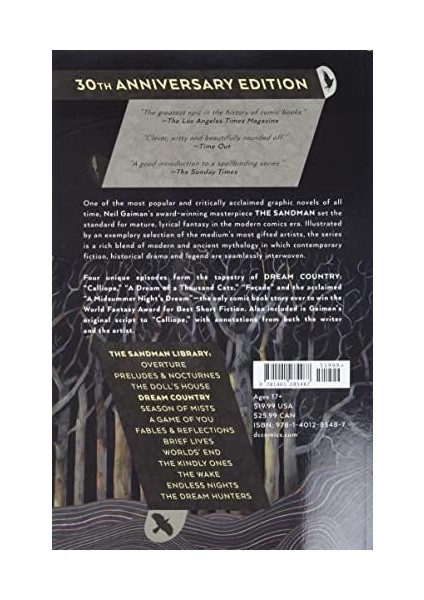 Sandman Volume 3: Country 30TH Anniversary Edition (The Sandman - Country) (Kapak Değişebilir)