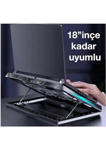Yükseklik Ayarlı LED Işıklı Turbo 6 Fanlı Laptop Soğutucu Laptop modelleri