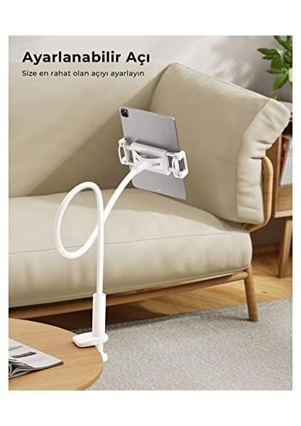 Datura Is 100CM Akrobat Ayarlanabilir Telefon Tablet Tutucu Beyaz fiyatları