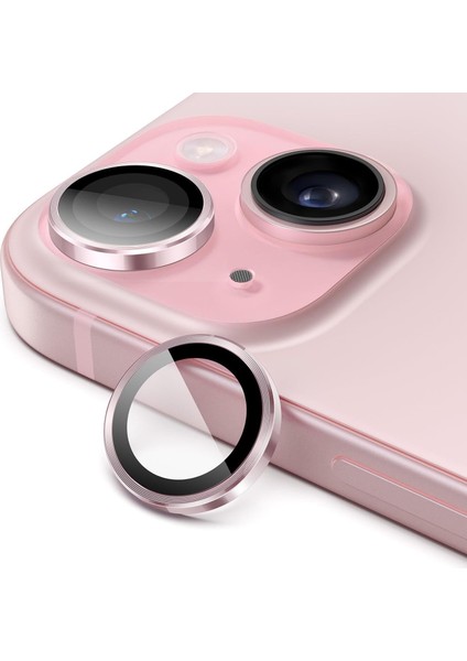 15,15 Için, Kamera Lens, Basit Kurulum, Hd Berrak Görüntü, Metal Çerçeve, 9h Temperli Cam, Çizilmeye Dayanıklı, Camera Lens Protector (Pembe)