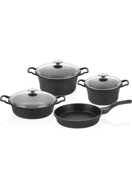 Efdal 7 Prç Siyah Set (TENCERE20+24/K.YARIK26/TAVA26)