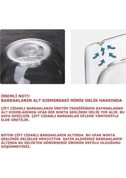 Life 2 Adet 250 ml Çift Cidarlı Isı Yalıtımlı Kulplu Cam Şeffaf Kupa MIT1009 modelleri
