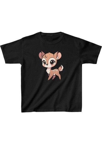 Unisex Çocuk Baskılı T-Shirt - Siyah