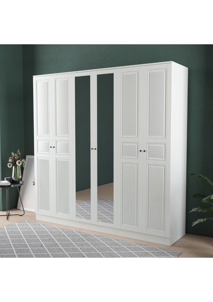 Nil 6 Kapaklı Eko Gardırop - Mdf Kapak