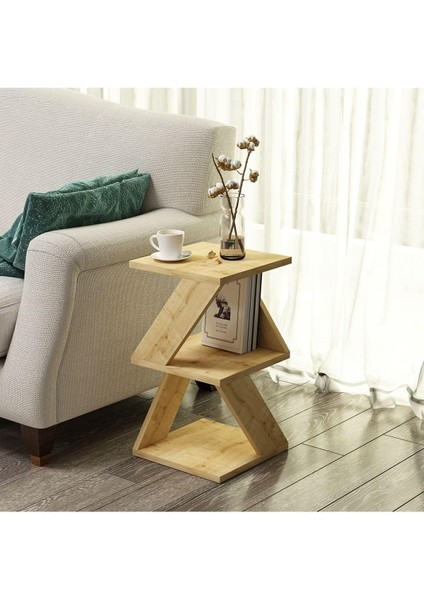 Dizayn Albeni Yan Sehpa Safir Meşe