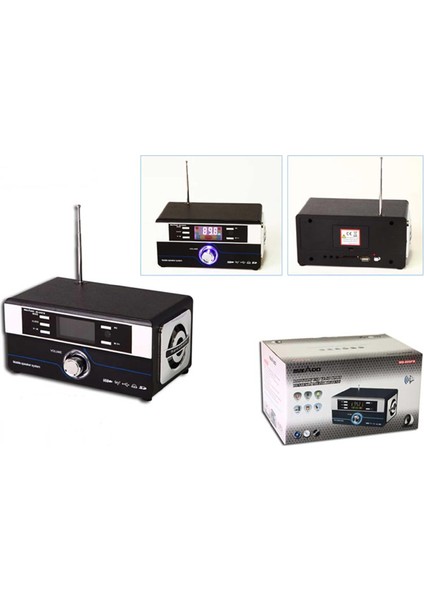 MD-809FM Siyah LCD Ekran Müzik Kutusu