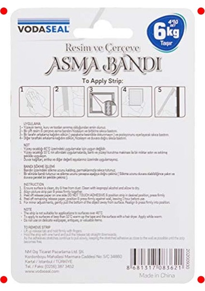 Çerçeve ve Dekor Için 4'lü Cırt Bant Seti fiyatları