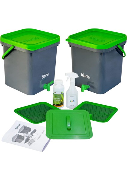 Bokashi Kompost Kovası 500 ml Sıvılı Set 18 Litre – 18SGL