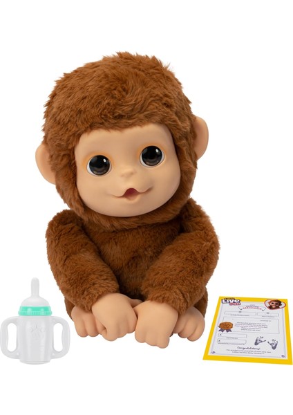 Live Pets My Baby Monkey - 50&apos;den Fazla Ses ve Reaksiyon Özelliğine Sahip Sevimli Interaktif Bebek Oyuncağı, Ağız, Başparmak Emme, Biberon ile Beslenme ve Sallanma Özellikleri