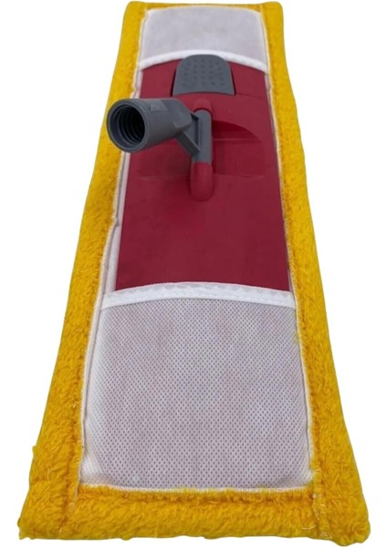 Mop Bezi - 40CM Palet Uyumlu, Nemli Mop Başlığı, Pratik Kilitli Sarı Tasarım