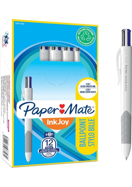 Mate Inkjoy Quatro 4 Fonksiyonlu 4 Renk Tükenmez, Renkler