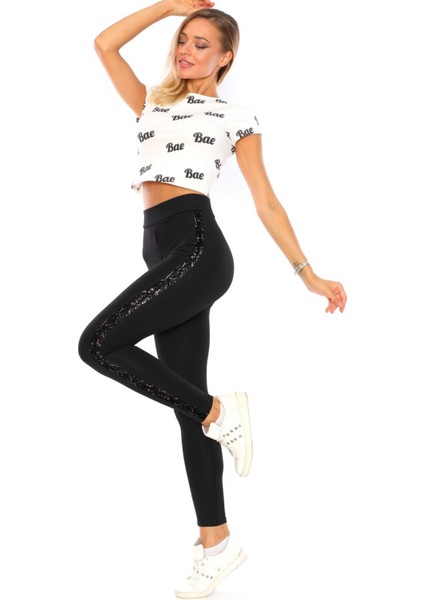 Toparlayıcı Yüksek Bel Siyah Kışlık Kadın Tayt modelleri