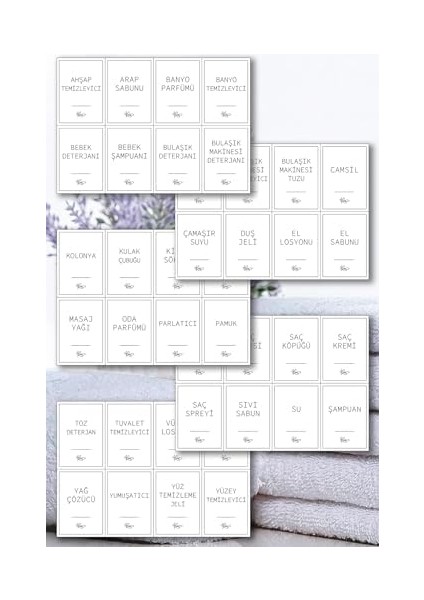 40 Parça Beyaz ve Mutfak Etiketi - Temizlik Malzemeleri Için Suya Dayanıklı Baskılı - Deterjan Kutusu Düzenleyici Kendinden Yapışkanlı Çıkartma Şişe Kutu Sabun Şampuan Etiketi (Beyaz) fiyatları