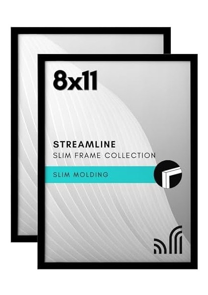 Siyah 8X11 Resim Çerçevesi - 2&apos;li Set - Kırılmaya Dayanıklı Camlı Kenarlıklı Fotoğraf Çerçevesi, Asma Donanımı ve Duvar Veya Masa Üstü Için Yatay Veya Dikey Ekran Için Dahili Şövale fiyatları