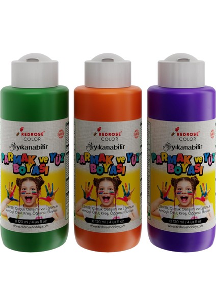 Rose Yeşil, Mor, Turuncu Parmak 3&apos;lü Set 3X120 ml