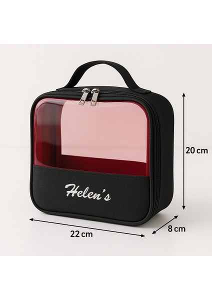 Pvc Şeffaf Seyahat Makyaj Kozmetik Çantası Siyah modelleri