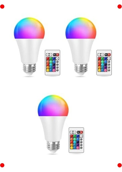 Uzaktan Kumandalı Rgb LED Ampul - 16 Renk, 9W
