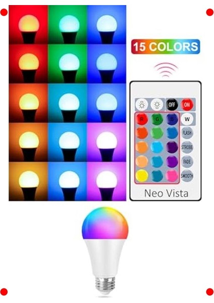 Uzaktan Kumandalı Rgb LED Ampul - 16 Renk, 9W modelleri
