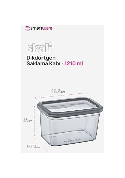 6&apos;lı Set Skali Dikdörtgen Saklama Kabı 1210 ml fiyatları