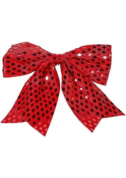 Yılbaşı Süsü Askılı Parlak Pullu Fiyonk Kırmızı 20X20 Cm. modelleri