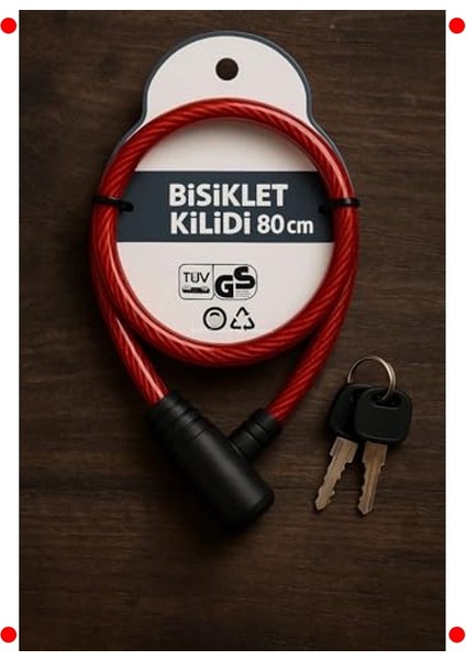 Yedek Anahtarlı Çelik Halat Bisiklet Kilidi 80 cm indirimleri