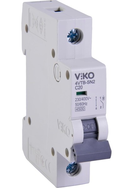 4VTB-1C20 Otomatik Sigorta 4,5ka C Tipi 1 Kutup 20A