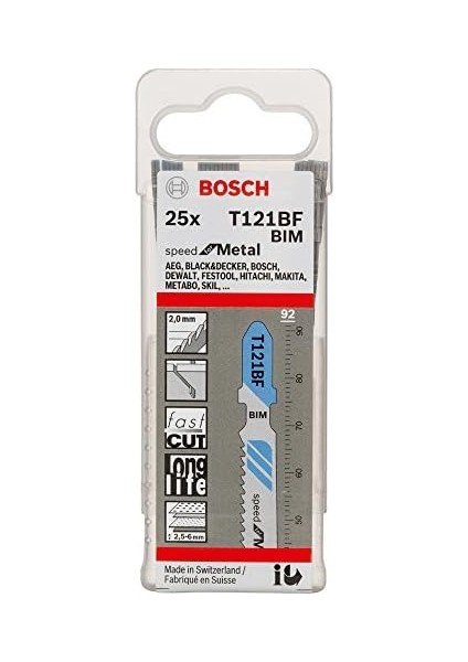 Dekupaj Testere Bıçağı T 121 Için Bf, Speed Metal, 25-Pack, 2608636703 modelleri