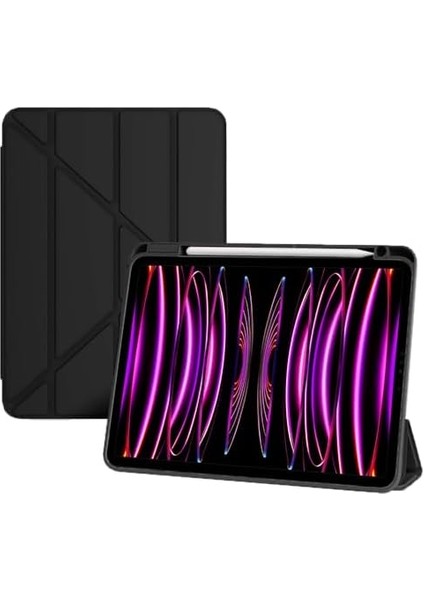 iPad Pro 13 M4 2024 ile Uyumlu Kılıf Grafiti Şeffaf Kalem Bölmeli A2925 A2926 A3007 Siyah fiyatları