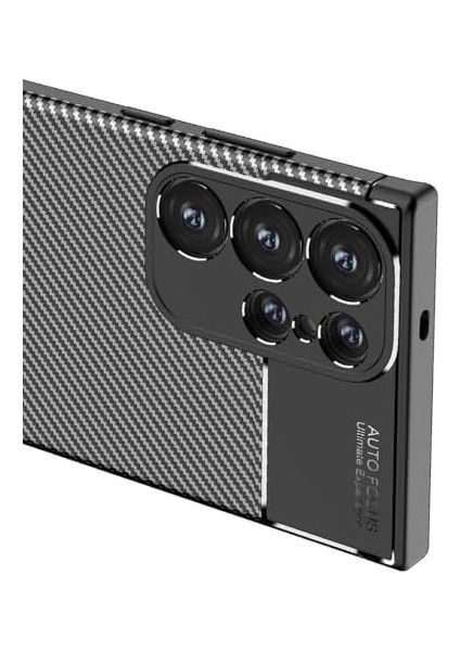 S24 Ultra Siyah Kılıf Karbon Tasarım Parmak Izi Yapmayan Kamera Kısmı Yüksek Lens Esnek Auto Focus modelleri