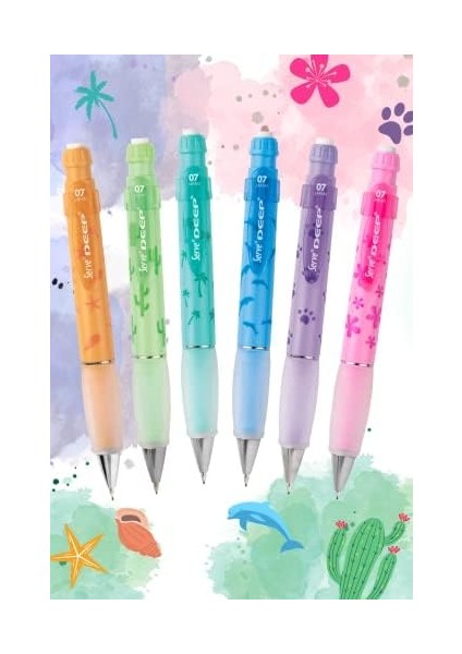 Deep Mekanik Kurşun Pastel Doğa Serisi 0.7 mm 6&apos;lı Set fiyatları