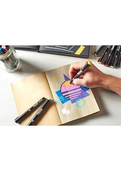 Marker Akrilik | Su Bazlı Fırça Uçlu | Mürekkep Kağıdı Geçirmez ve Çoğu Yüzey Üzerine Yazar | 5 Adet" modelleri