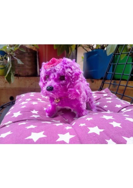 Pıllı Havlayan Kopek - Mor - 15 cm Oyuncak