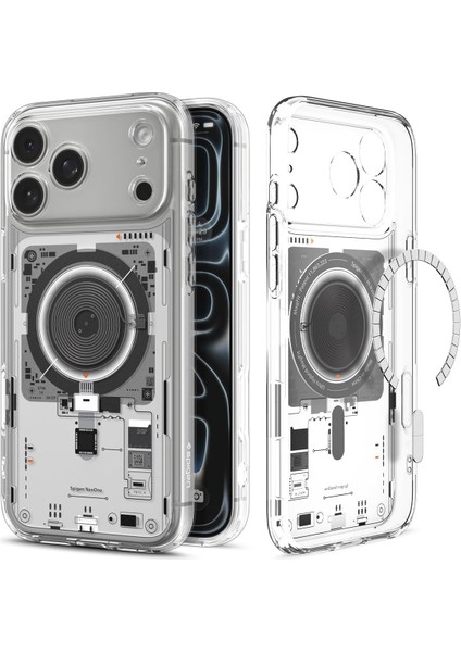 17 Pro Max ile Uyumlu Ince Magsafe Kılıf Ultra Hybrid Sararma Karşıtı Duraclear Hava Kanalı Teknolojisi Askeri Sınıf Koruma Magfit Neo One Tasarım Kapak - ACS10043