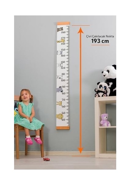 Doğum Günü Hediyesi Boy Ölçme Cetveli - Asılabilir Boy Ölçer - Duvar Bebek Boy Ölçer fiyatları