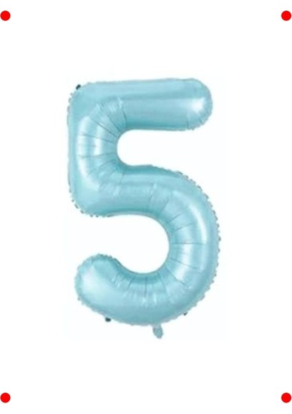 Açık Mavi Rakam Folyo Balon - 80 cm