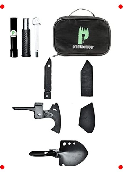 Çok Amaçlı Katlanır Kamp Küreği Seti: Balta Bıçak Testere