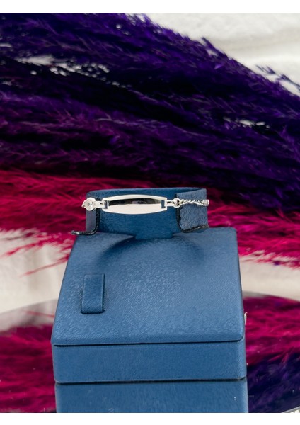 925 Ayar Gümüş Tek Taşlı Isim Yazılabilir Kız Bebek Künye – Kişiye Özel Gümüş Çocuk Bileklik