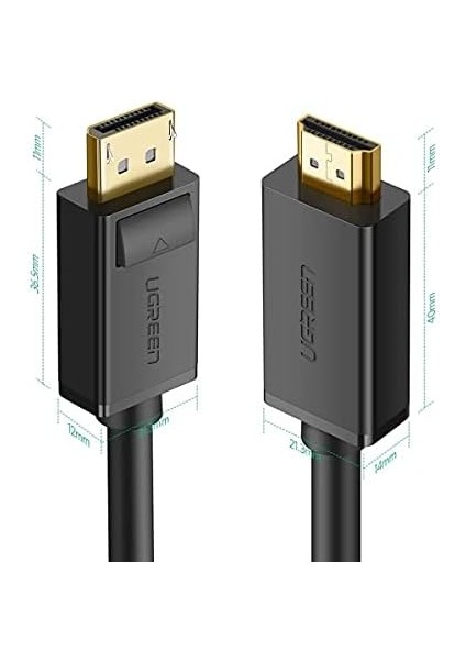 4K Displayport HDMI Dönüştürücü Kablo, Siyah, 1.5 Metre fiyatları