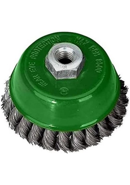 T 27707/100 Telli Çanak Fırça, Gri/yeşil, 100 mm