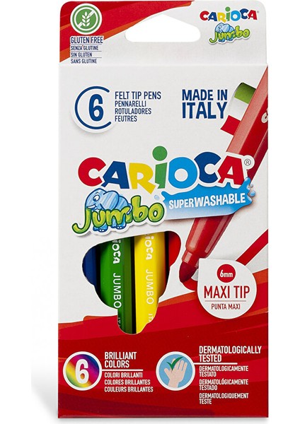 Jumbo Yıkanabilir Keçeli Kalem 6'lı