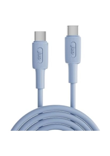 60W USB Type-C To Type-C Silikon Hızlı Şarj ve Kablosu Mavi 1 Metre modelleri