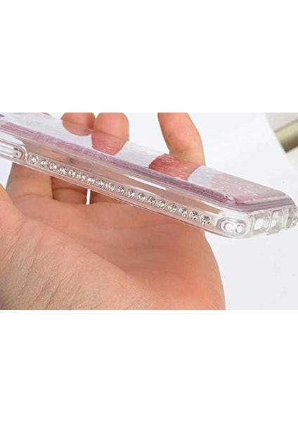 Xr Uyumlu Yanları Taşlı Sulu Simli Lüx Silikon Kılıf (Pembe, Xr) fiyatları
