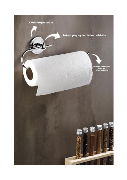 Haus Yapışkanlı Solo Havlu Kağıdı Asacağı Solo Havluluk Krom S-110 modelleri
