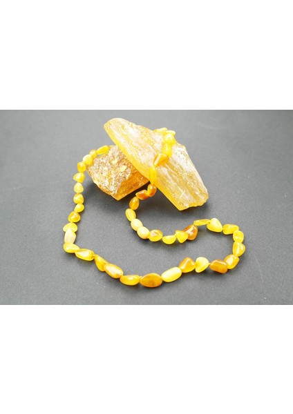 Kızarmış Doğal Kesim Damla Kehribar Yetişkin Kolye